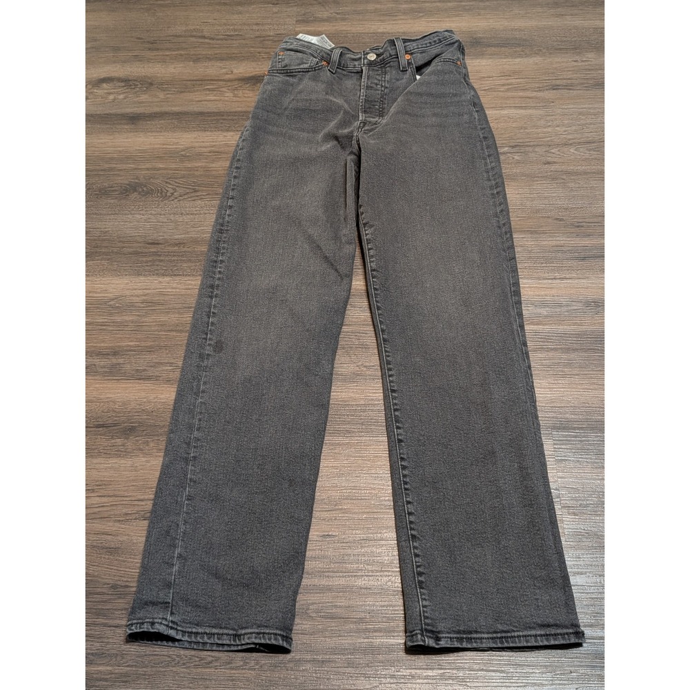 Levis‎ Ribcage Straight High Rise Jeans Gray Size 29 Button Fly Denim Pants